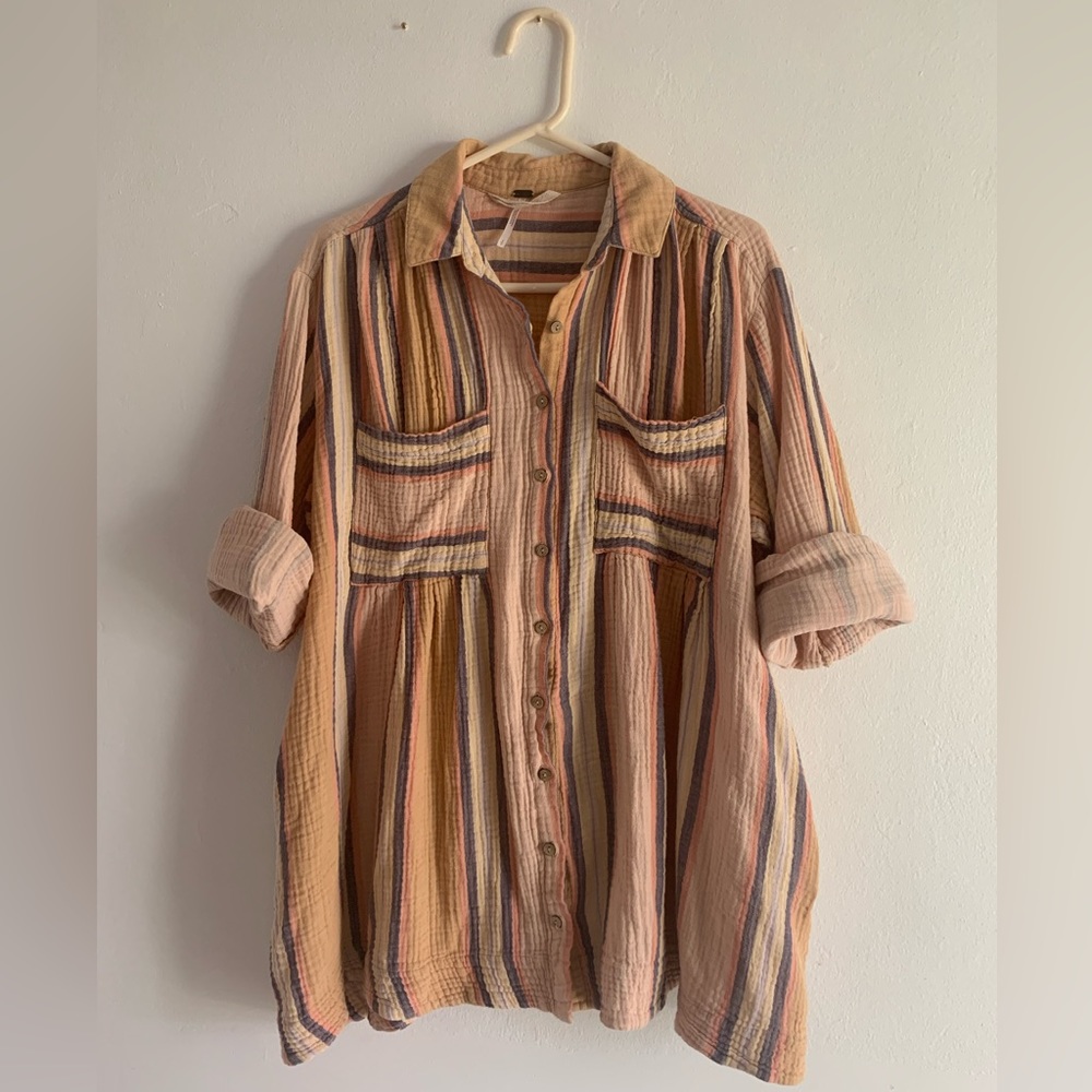 🔥 flash sale! FREE PEOPLE STRIPED VOYAGE SHIRT DRESS